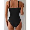 2025 Sexy Mesh Swimsuit One Piece Ring Link Strappy Swimwear Women Solid Bathers Bathing Swimming Swim Suit Female Beachwear