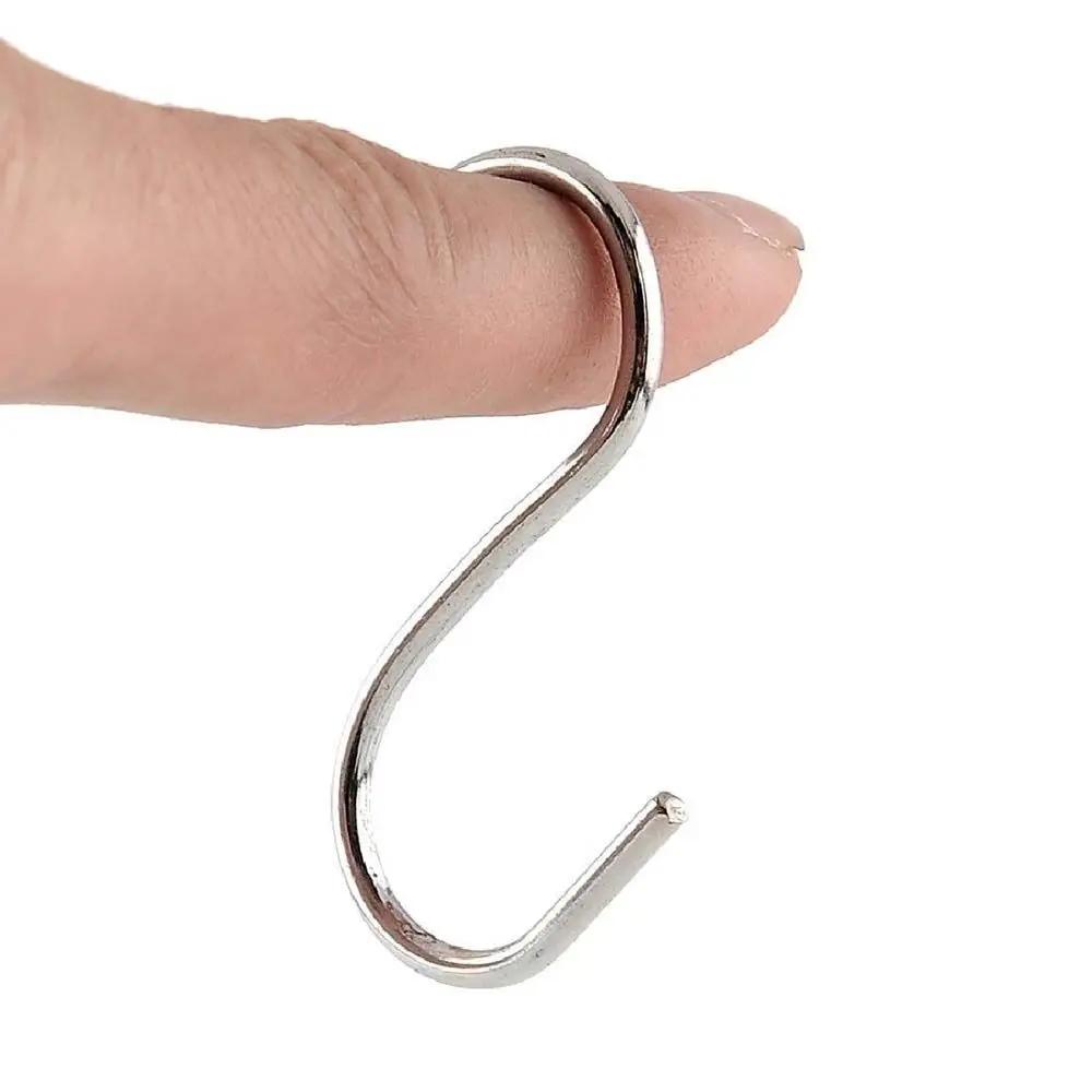 5/10/20pcs Home Kitchen Holder Stainless Steel Storage Rack Hanger S Shaped Hook Clasps Hooks