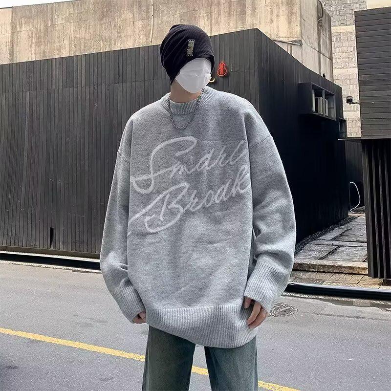 Herren Trendiger Rundhals Strickpullover - Herbst/Winter 2024 Lockere Passform