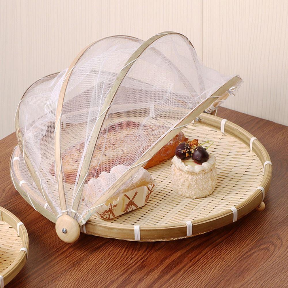 Bamboo Hand-Woven Basket Multi-function Food Storage Basket Fruit Vegetable Tray  Household