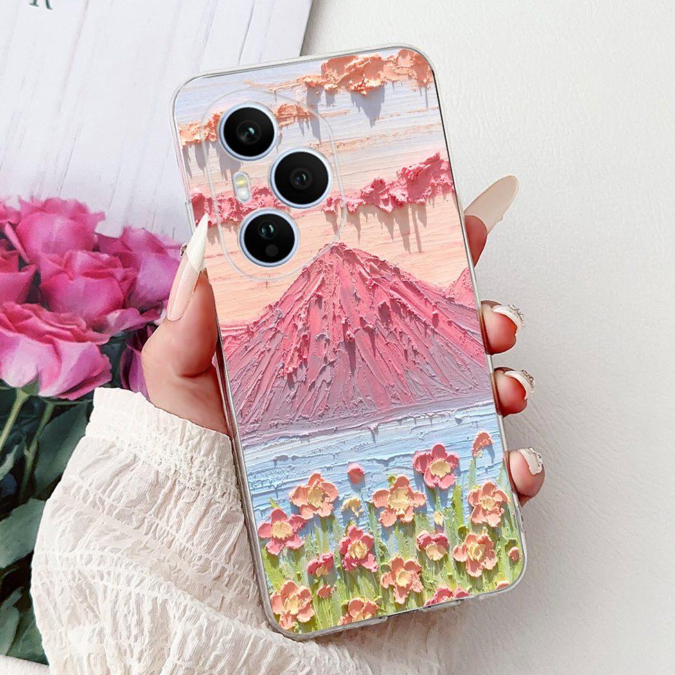 Clear For Honor 400 Pro Case DNP-NX9 Cute Cartoon Cat Fashion Flower Funny Painted Soft Bumper For Honor 400Pro Back Cover Funda