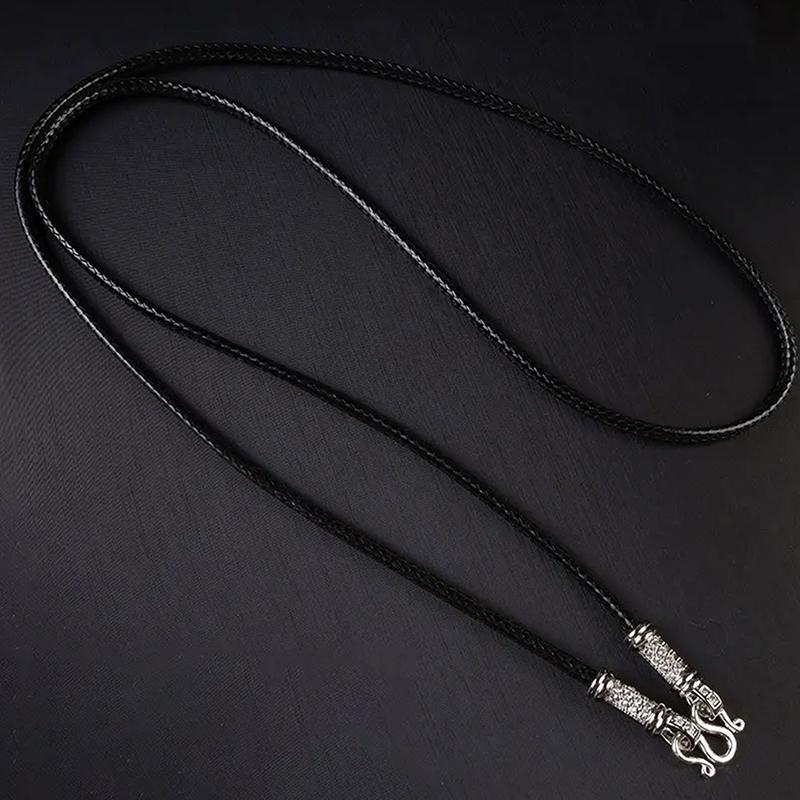 Chaîne de Pendentif Bouddhiste Thaïlandais Réglable Corde de Collier Simple Avec Boucle Cercle de Lotus en Zirconium Micro-Diamant