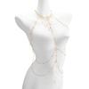 Draped Body Chain Jewelry Alloy Multi-Chain Torso Accessory for Vacation Outfits, Bikini Styling, Parties and Beachwear
