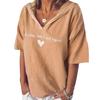 Sommer Unifarbene Damen Buchstaben Herz Druck Kurzarm Hoodies Mit Kapuze T-Shirt