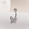 Fashion Zircon Butterfly Belly Button Rings Shiny Crystal Bow Navel Piercing For Women Girls Sexy Belly Ring Beach Jewelry Gifts