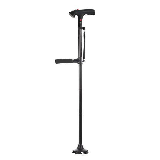 

Aluminum Alloy Walking Cane with Light Alarm Height Adjustable Non-slip Lightweight Double Handle Foldable Outdoor Trekking Pole Walking Stick A