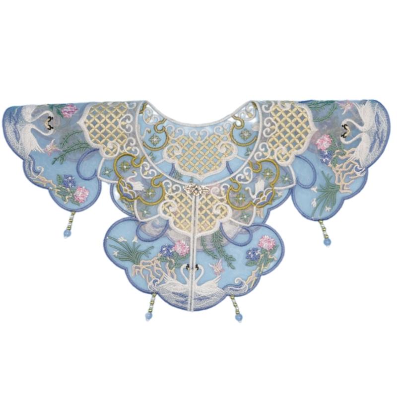 Removable Collar Shawl Yunjian Floral Shawl Chinese Embroidered Collar Decorative Shirt Collar Chinese Aesthetics