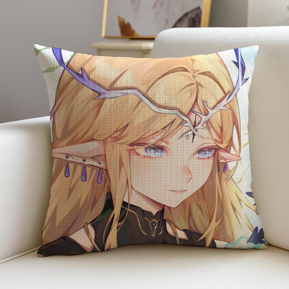 Mysterious WWuthering WavesS Cushion Cover Breathable and skinfriendly linen pillowcase square removable and washable cushion