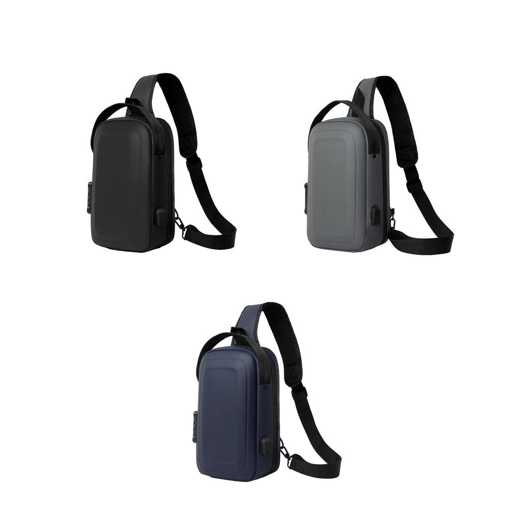 Men Chest Bag Handbag Water Resistant Wear Resistant Portable Hard Case Chest Pack for Running Cycling Biking Travel Hiking