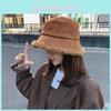 Winter Womens Fashionable Bucket Hat Plush Lambswool Fabric For Stylish And Outfits Warm