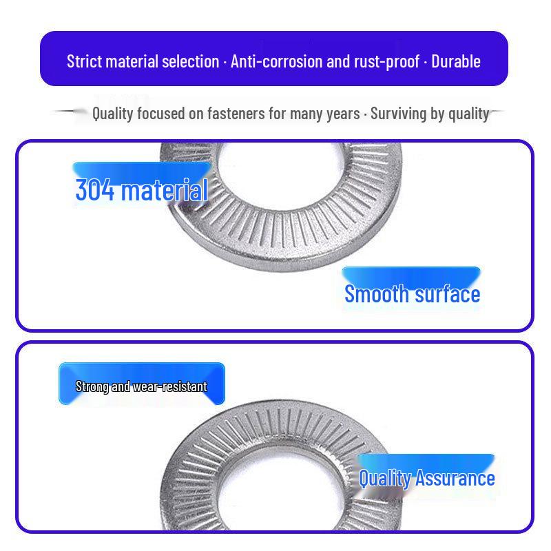304 Stainless Steel Non-slip Butterfly Flat Washer M3-M20 (DIN Standard) M3 Anti-slip Washer