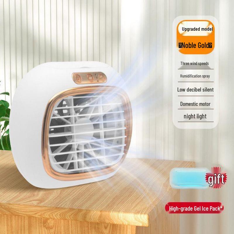 Compact USB Mini Desktop Air Conditioner Fan for Home, Office & Dorm – Cooling & Moisturizing Function