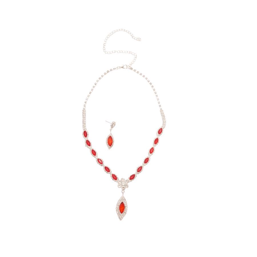 Luxe Rhinestone Flower Tassel Earrings and Necklace Set for Women – High-End Clavicle Chain Accessory