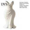 Unique Aesthetic Room Accessory Elegant Dress Shaped 3D Printed Vase, Modern Minimalist Sculpture for Light Luxury Table Decor Home Decor, Artistic