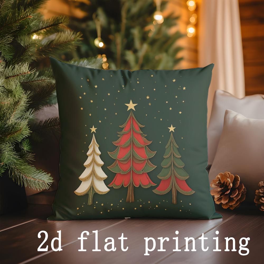 

Домашний Декор Рождественские Елки Наволочки Подходят Для Дивана Спальни Автомобиля Наволочка Подушка Прямоугольная Подушка Для Спины 16x16Inch