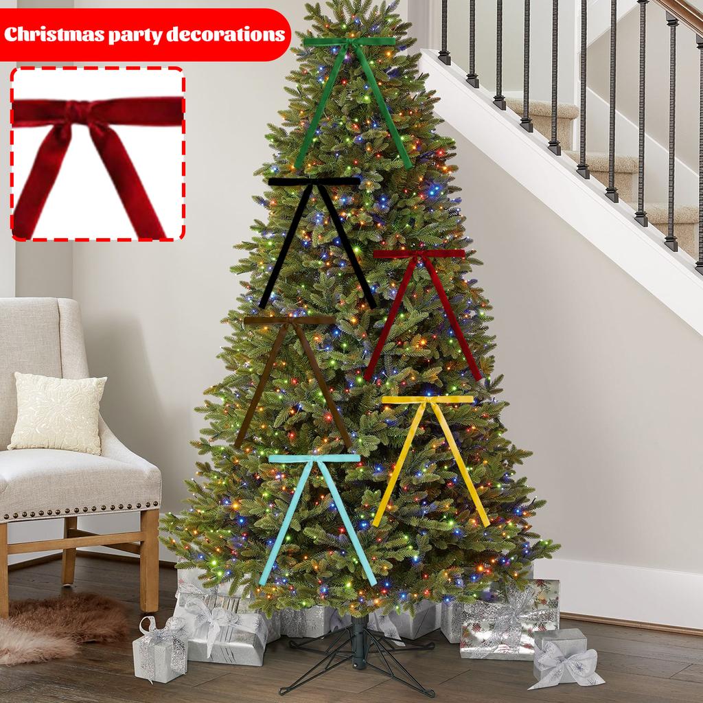 24pcs Velvet Bow Tie Christmas Party Hanging Accessories