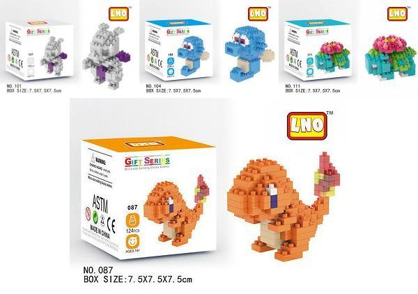 Nano Block Pokemon Diamond Mini Building Blocks Toys Pikachu Charizard Eevee Snorlax Mewtwo And Charmander