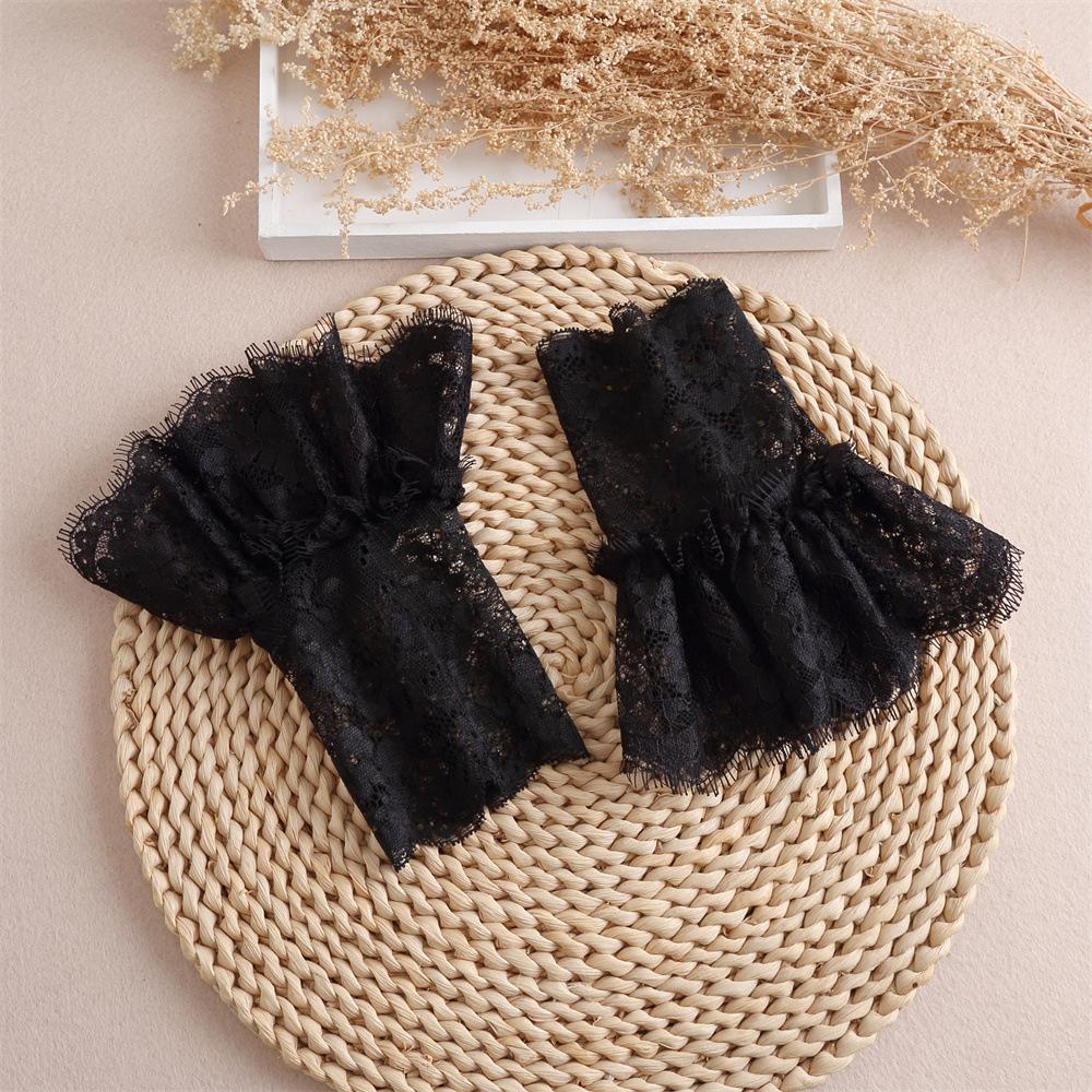 Mesh Lace Cuffs Classic Floral Mesh Sleeves Detachable Fake Sleeves Lightweight Lace Sleeve Cuffs For Weddings Victorian Dresses