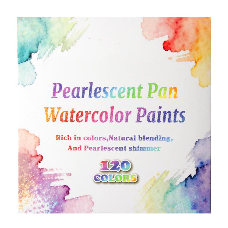 120-Color Pearlescent Watercolor Set for Children s DIY Painting and Doodling