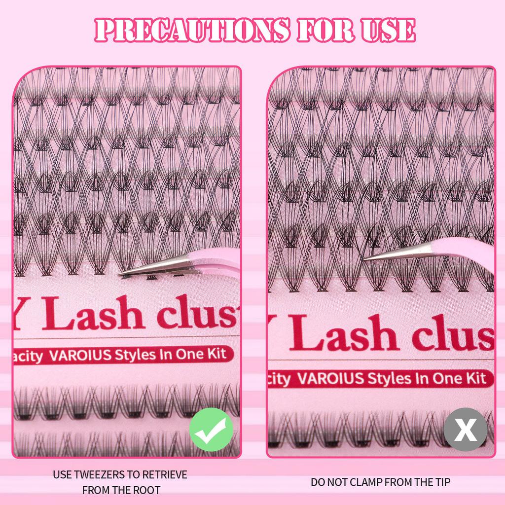 D-Song Single Tuft Of False Eyelashes Set 8-16Mmdiy Segmented Thick Curled Eyelashes