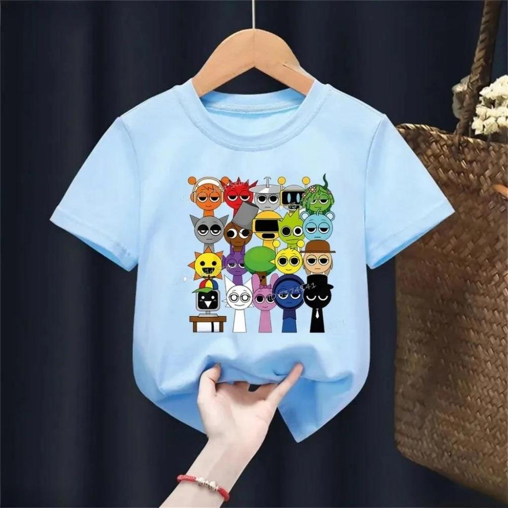 Summer Cartoon Anime Game Kids T-shirt Short Sleeve Baby Top Fun Girls T-shirt