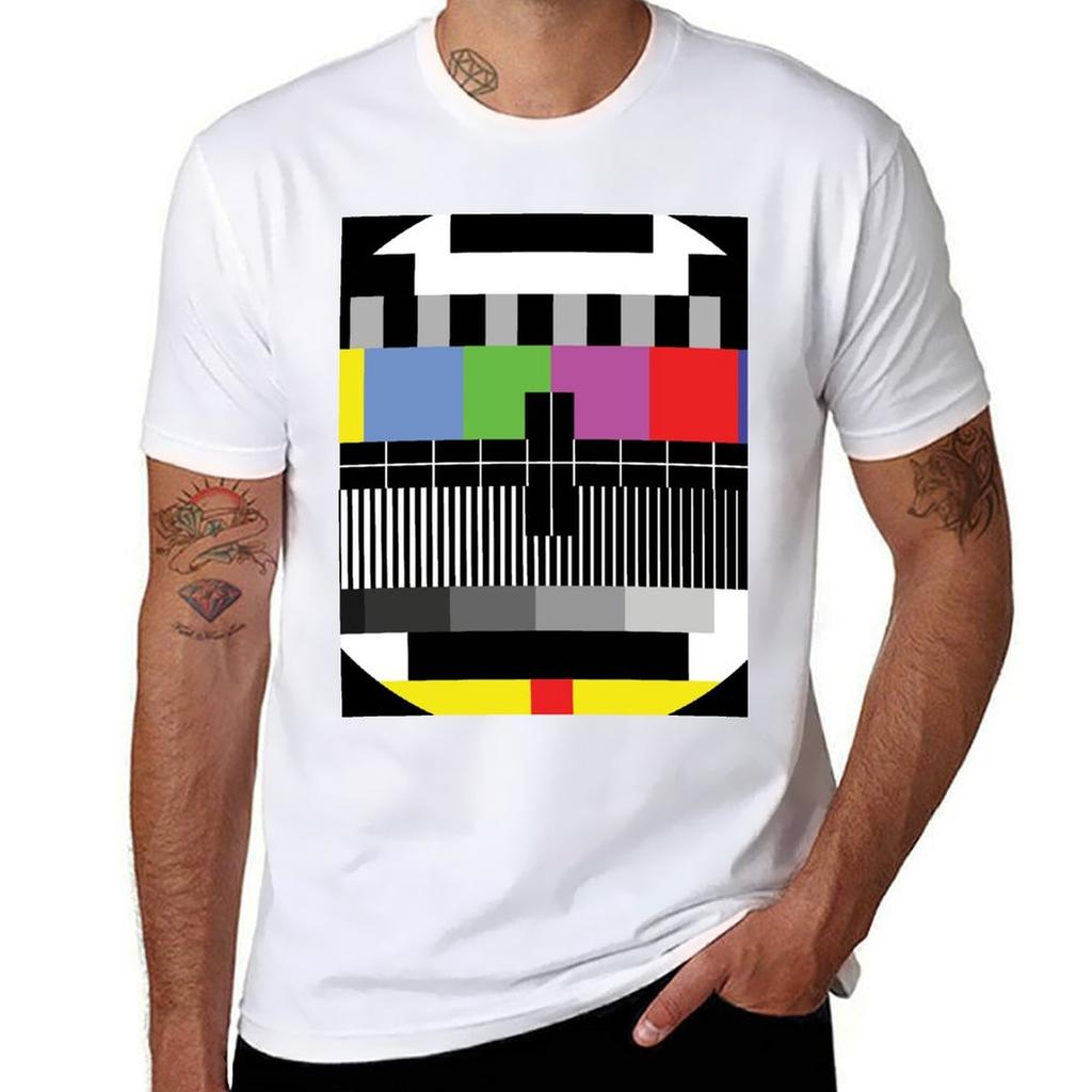 TV-testskärm T-shirt Enkel Vardaglig Kortärmad Bomulls-T-shirt