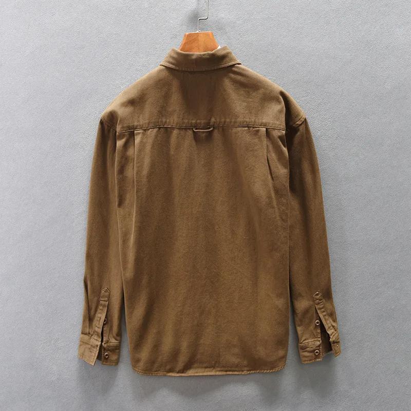 Мужские рубашки-карго в японском стиле с квадратным воротником — фото 4