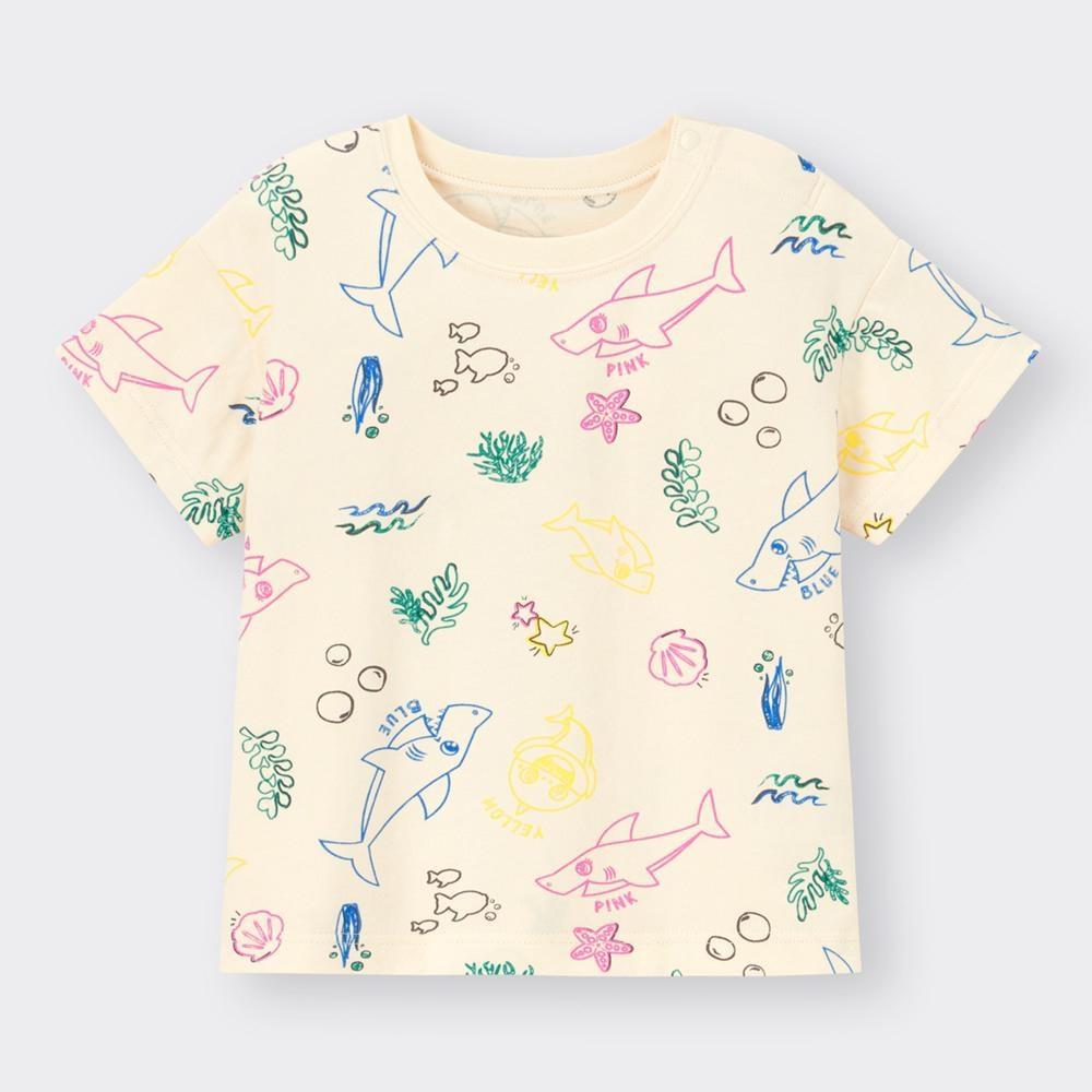 

GU BABY TODDLER Футболка с короткими рукавами и рисунком Baby Shark 3