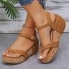 Fashion Clip Toe Wedge Heel Roman Sandals for Women 2025 Summer Thick Sole Beach Shoes Woman White Ankle Strap Chunky Platform Sandalias