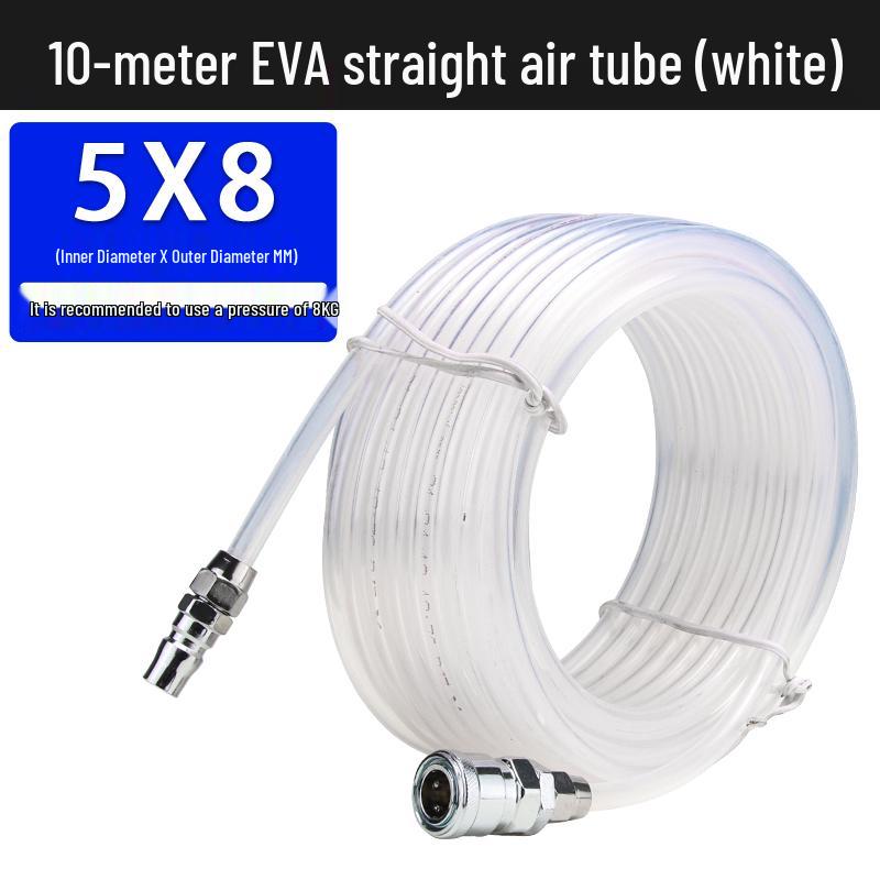 5x8mm High-Pressure Pneumatic Air Hose with Quick Connector for Air Compressors and Nail Guns