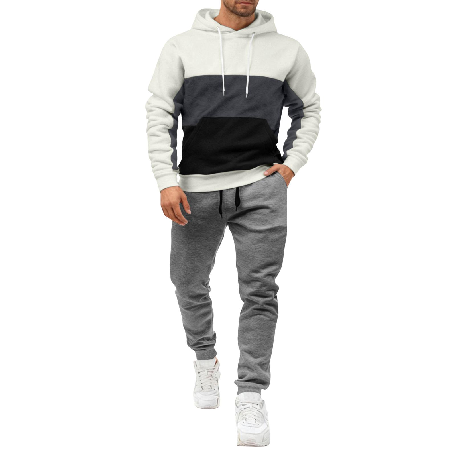 

Мужской спортивный костюм с капюшоном на осень/зиму XL белый