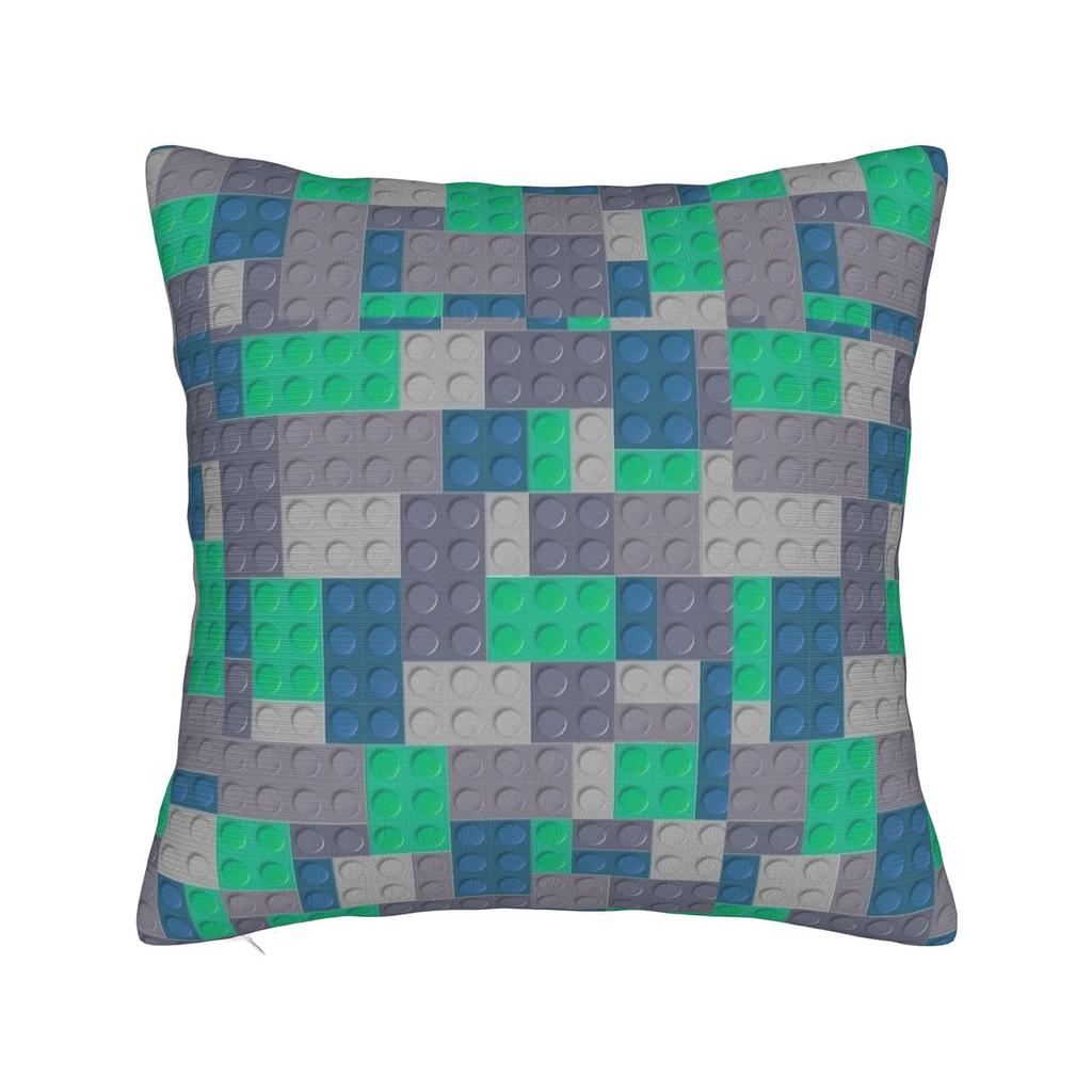 Candy Multicolor Building Blocks Pattern Pillow Cover Comfy Cushion Cover Funny Pillow Case For Living Room Chair