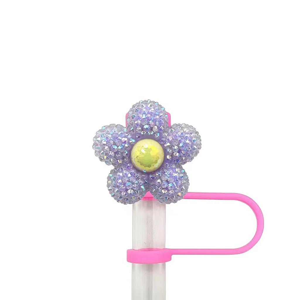 Blumen Strohhalm Kappen 10mm Silikon Strohhalm Spitzen Deckel Wiederverwendbarer Staubdichter Strohhalm Aufsatz für Stanleys Becher Partydeko