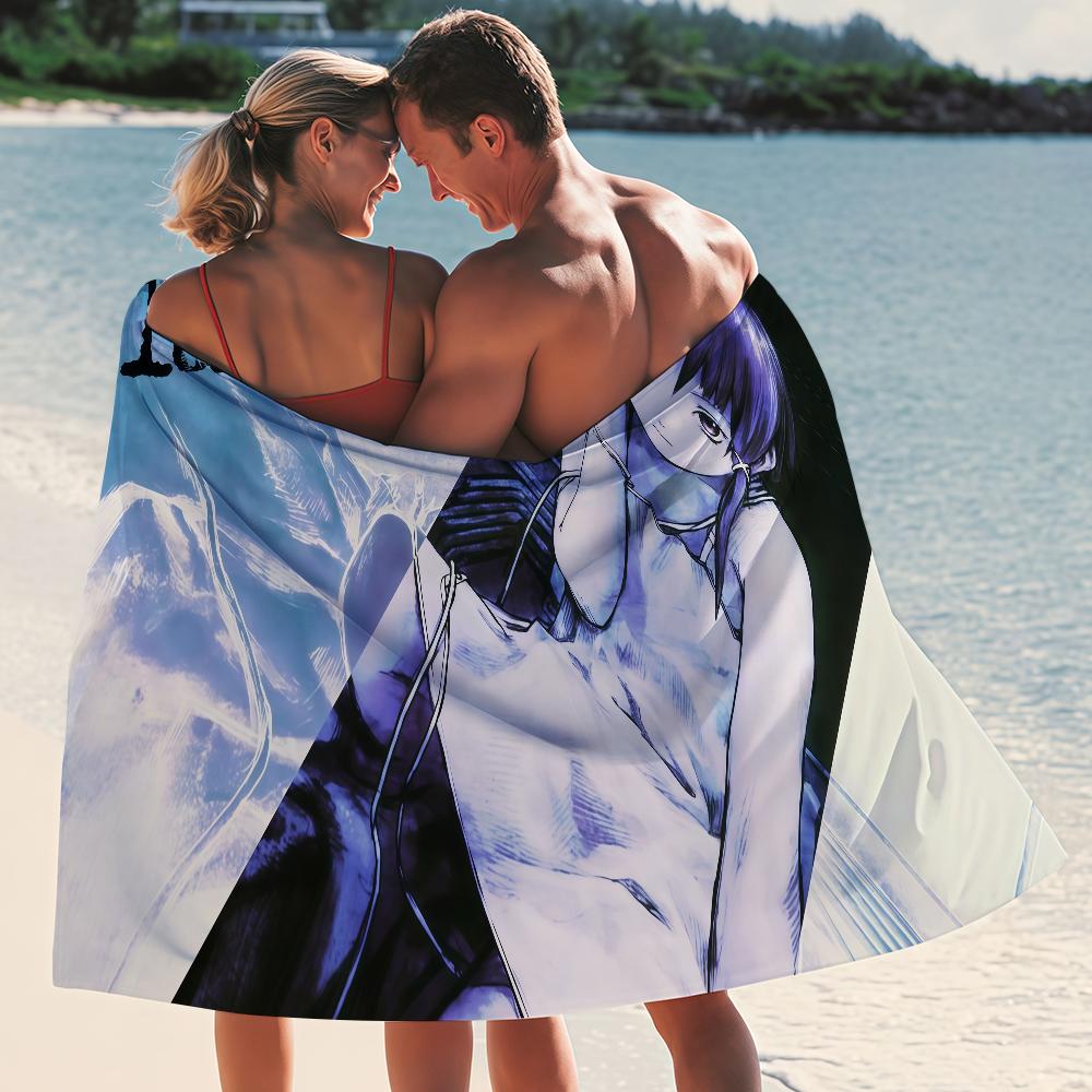 Anime S-Serial Experiments Horror L-Lain Game Quick Drying Beach Towels Are Suitable For Swimming Pools Camping Yoga And The Gym