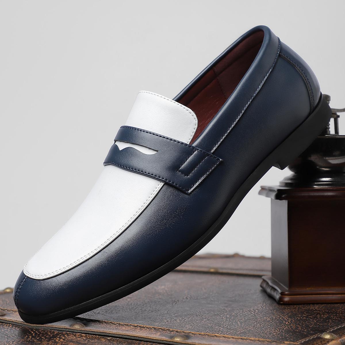 

Мужские горячо продаваемые деловые туфли из кожи большого размера, простые повседневные и модные универсальные кожаные туфли, облегающие ногу, с цветовой гаммой м 48 синий