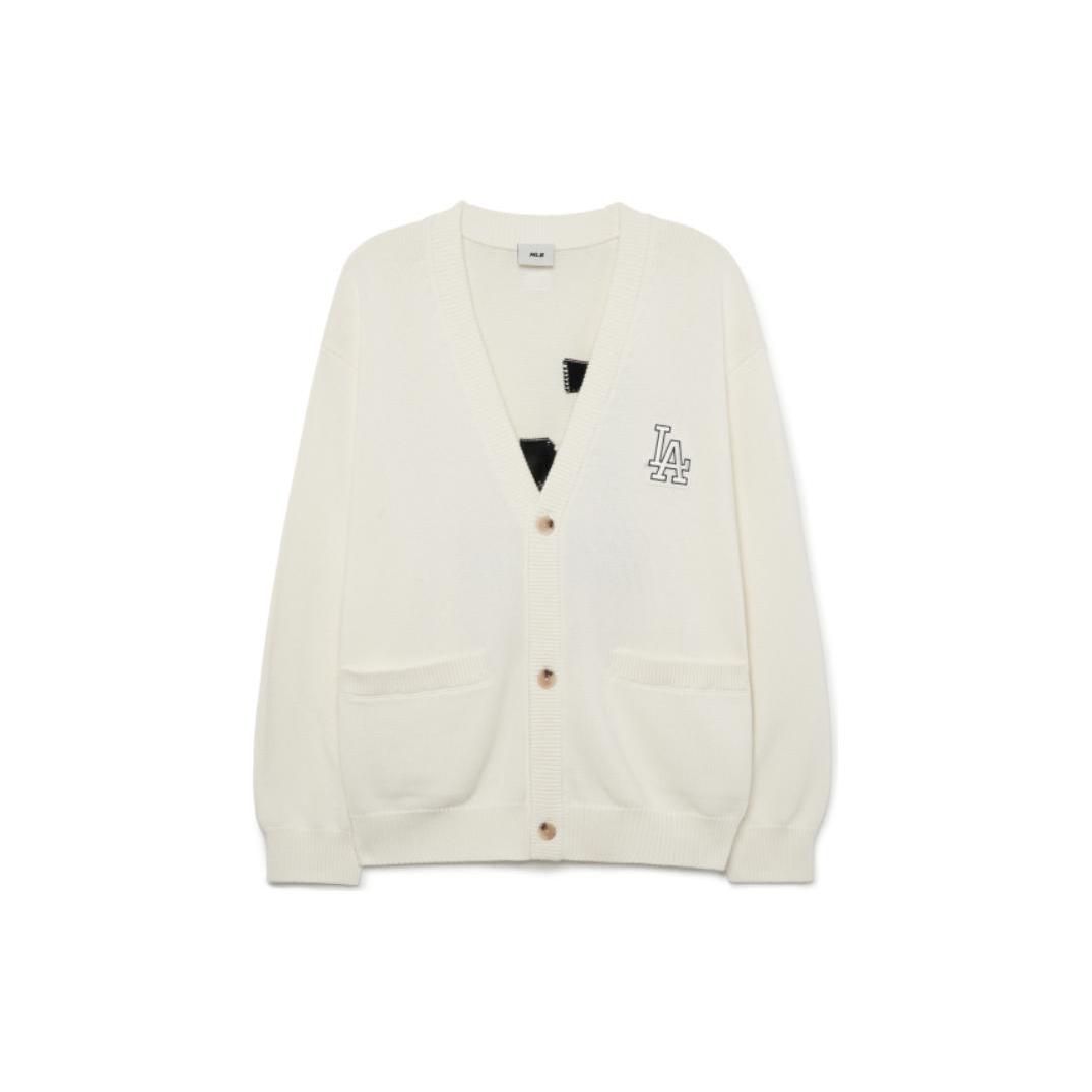 MLB Knitwear Unisex Ivory V neck Moderate Other 3AKCB0131-07IVS XXL