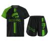 Kinder Muay Thai Boxen Sandwear Mode Bedrucktes Boxer Kurzarm T-Shirt Shorts Fitnessstudio Surfen Kurzarm Kopf