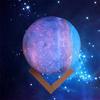 LED 3D Colored Drawing Starry Moon Lamp with Touch Control(White Light+Yellow Light)
