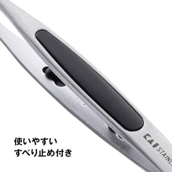 KAI Standard Selection Tweezers Slanted Tip Non-Slip Model HL0405