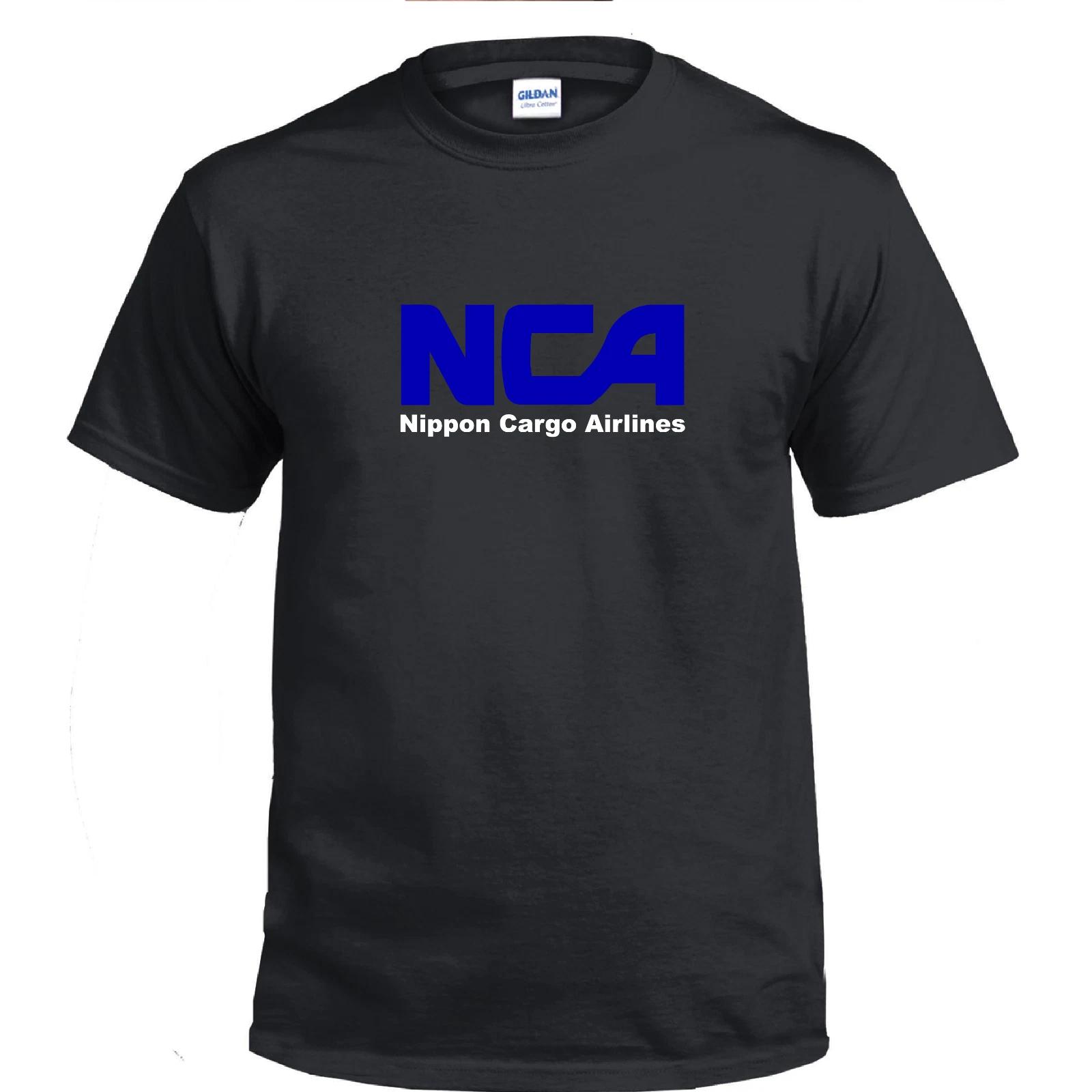 

Nippon Cargo Airline NCA Airline Black Blue White Cotton T-Shirt 4XL