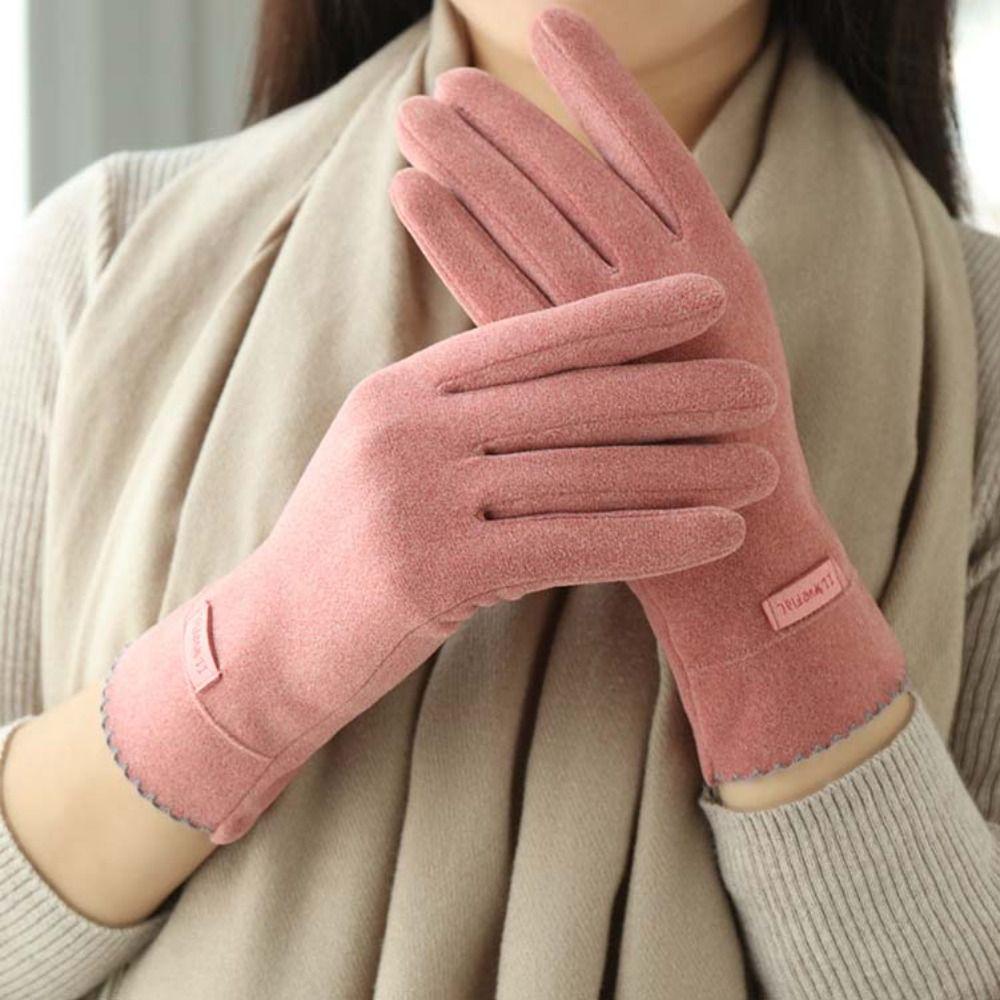 Full Finger Women Suede Velvet  Gloves Thickened Winter Mittens Fashion  Gloves  Sports