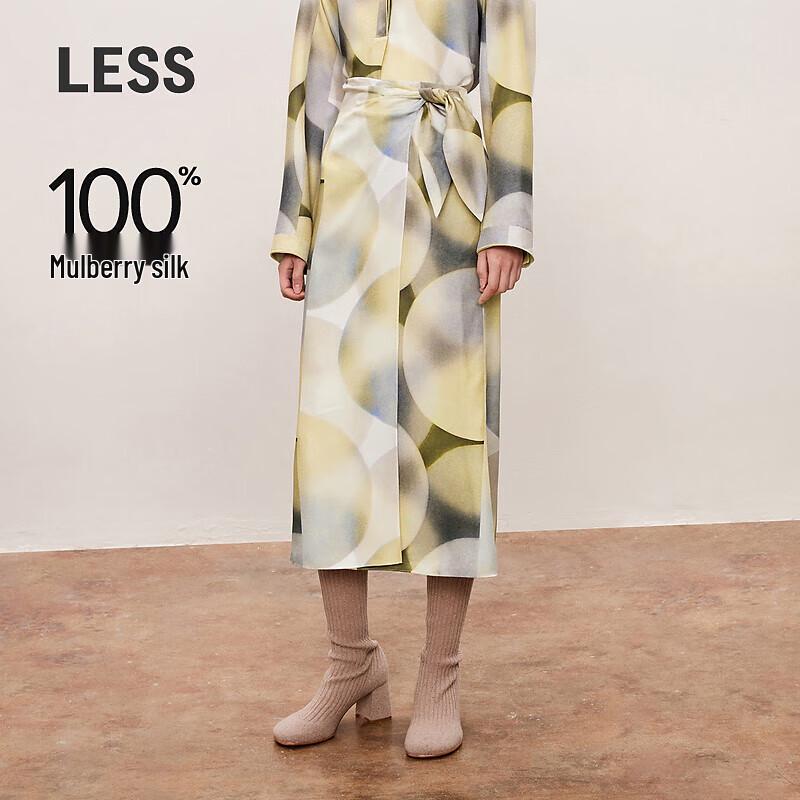 

Less Шелковая юбка средней длины с блоками цвета, Осень 2024 S