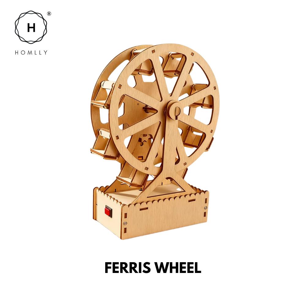 Homlly DIY Educational Stem Wooden Assembly Drone Car Lamp Model Kit