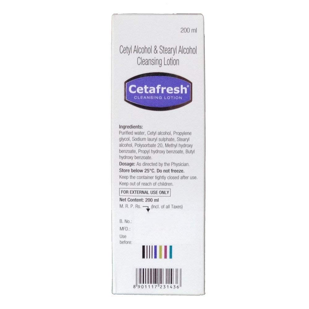 Cipla Cetafresh Reinigungslotion 200ml Packung mit 1 pH-neutral Parfümfrei Sanfter Gesichtsreiniger