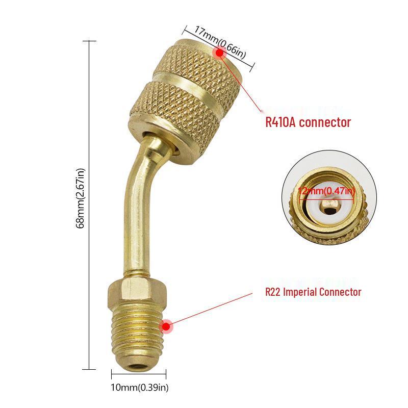 R22/R410 Conversion Valve Tool for Air Conditioner Refrigerant Charging with Imperial/Metric Head and Liquid Charging Hose.