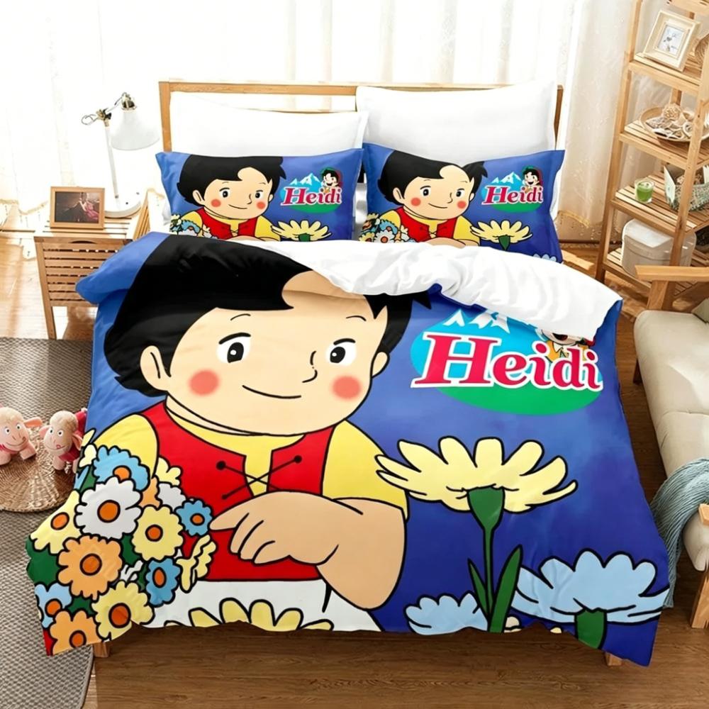 Girl 3D Printed Heidi Cartoon Bedding Set for Boys Girls Duvet Cover Pillowcase Included Twin Queen King Full Single Double Bed