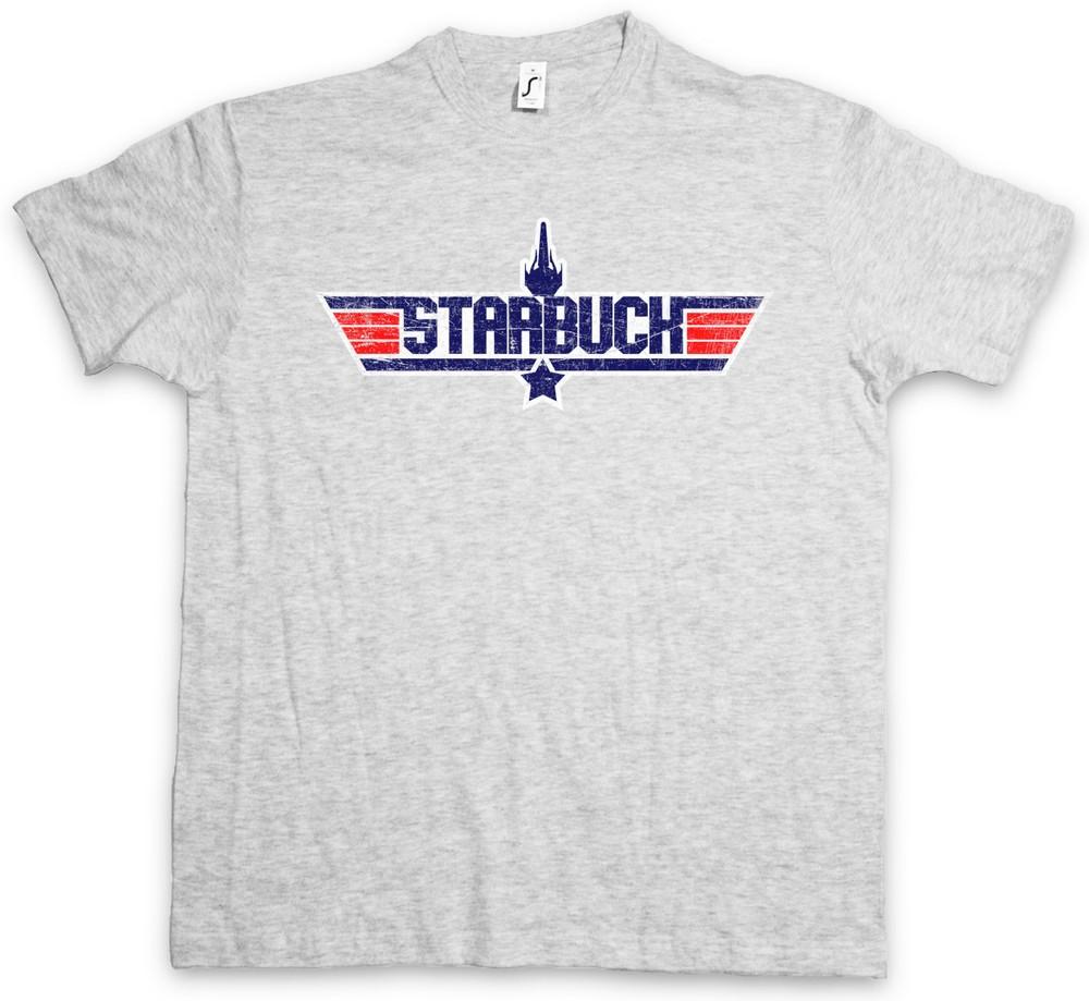 

Starbuck T-Shirt Top Battlestar Fun Kara Gun Lieutenant Galactica Space Ship M