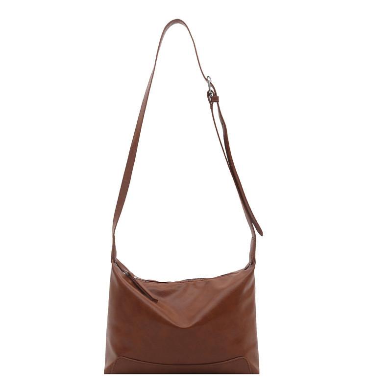 

Street Style Soft Leather Shoulder Bag With Inner Pocket And Retro Design For Women Brown