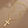 Simple Style Rhinestone Christian Cross Rhinestone Pendant Necklace Personality Fashion Street Domineering Chain Jewelry