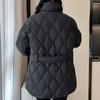 Fashion Winter Woman Parkas With Belt Loose Thick Warm Jackets Women's Coats